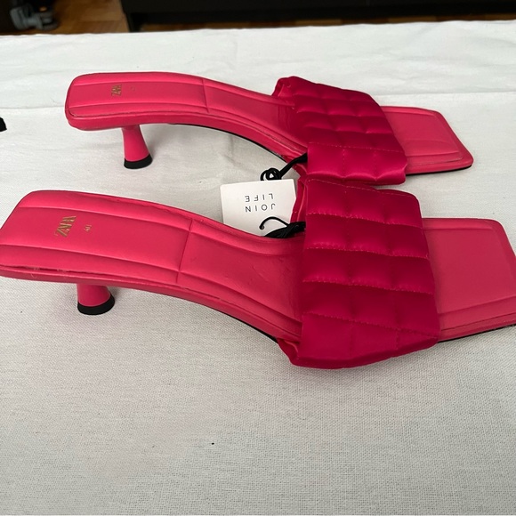 SATIN MULES WITH PADDED DETAIL - Picture 11 of 14